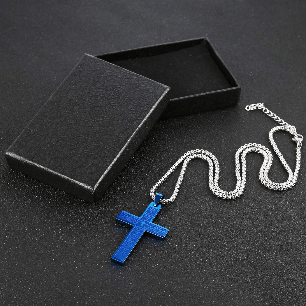 Christianartworkshop Stainless Steel Lord's Prayer Pendant Cross Necklace - image 4