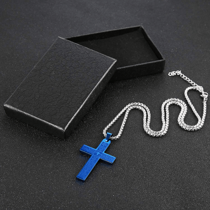 Christianartworkshop Stainless Steel Lord's Prayer Pendant Cross Necklace - image 4