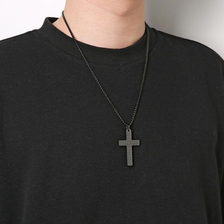 Christianartworkshop Stainless Steel Lord's Prayer Pendant Cross Necklace - image 8