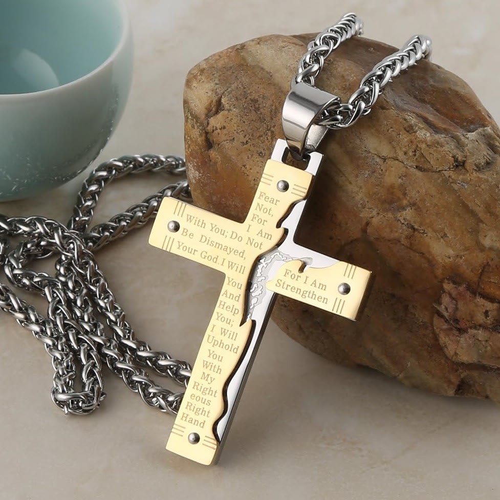 Christianartworkshop Jesus Christianartworkshop Crucifix Religion Cross Pendant Necklace - Golden - image 0