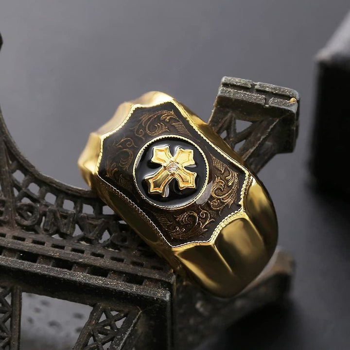 Christianartworkshop Faith and Strength Jesus Cross Religious Ring - image 2