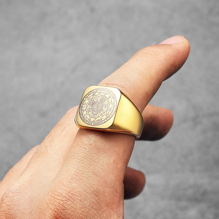 Christianartworkshop Seals of The Seven Archangels Protection Solomon Kabbalah Titanium Ring - image 5