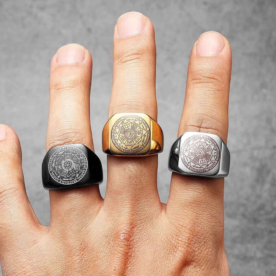Christianartworkshop Seals of The Seven Archangels Protection Solomon Kabbalah Titanium Ring - image 9