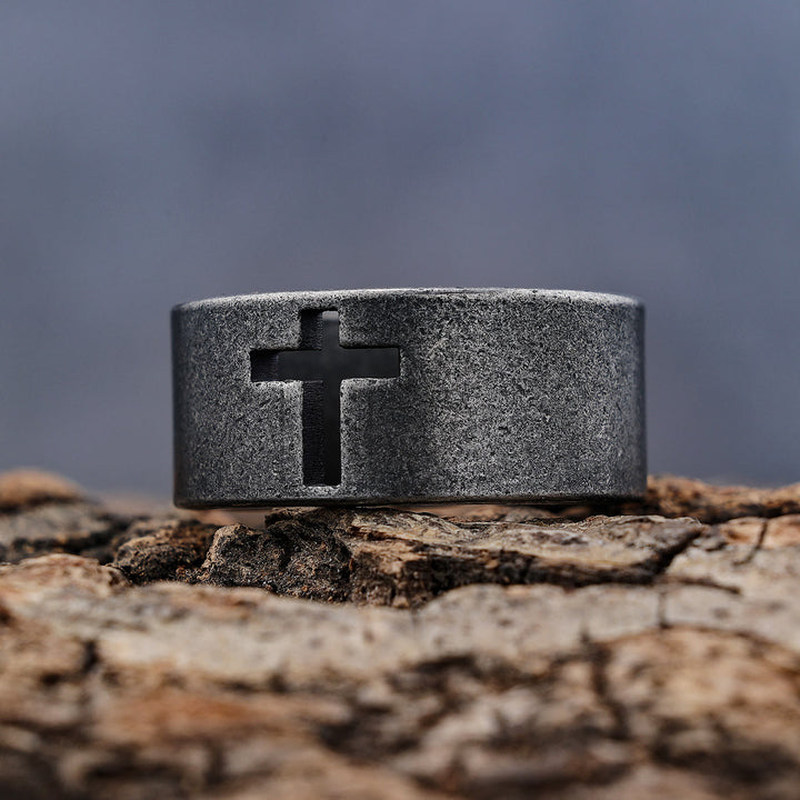 Christianartworkshop Stainless Steel Antique Punk Christianartworkshop  Cross Ring - image 6