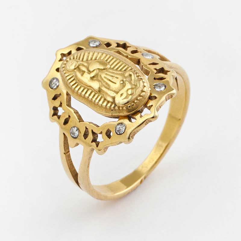 Christianartworkshop Our Lady of Guadalupe Delicate Skeleton Ring - image 1