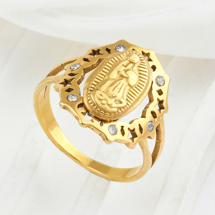Christianartworkshop Our Lady of Guadalupe Delicate Skeleton Ring - AU Size V1/2 (US 11) - image 0