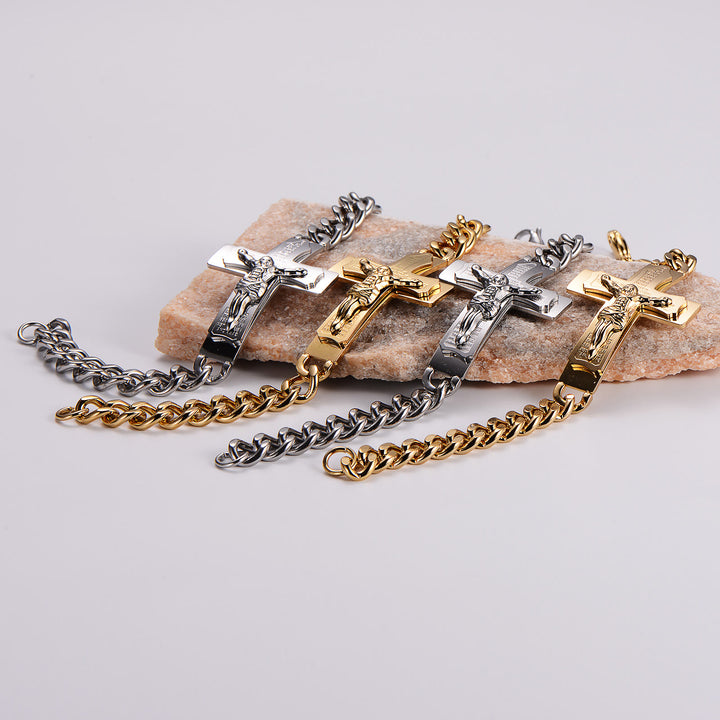 Christianartworkshop Solid Jesus Cross Bible Verse Crucifix Prayer Bangle Bracelet - image 4