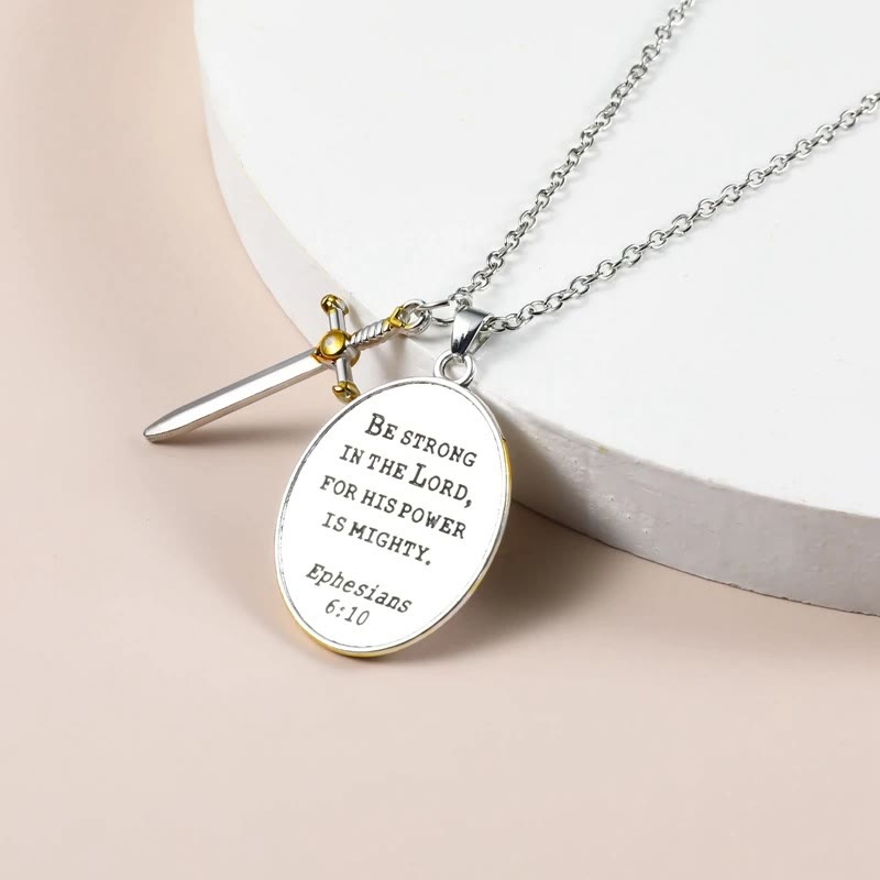 Christianartworkshop Two Tone Sword & Oval Shield St. Michael Pendant Necklace - image 2