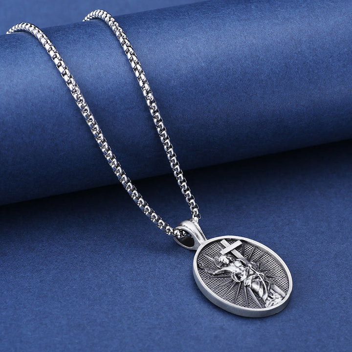 Christianartworkshop Risen Jesus Medallion Christian Religious Necklace  - image 2