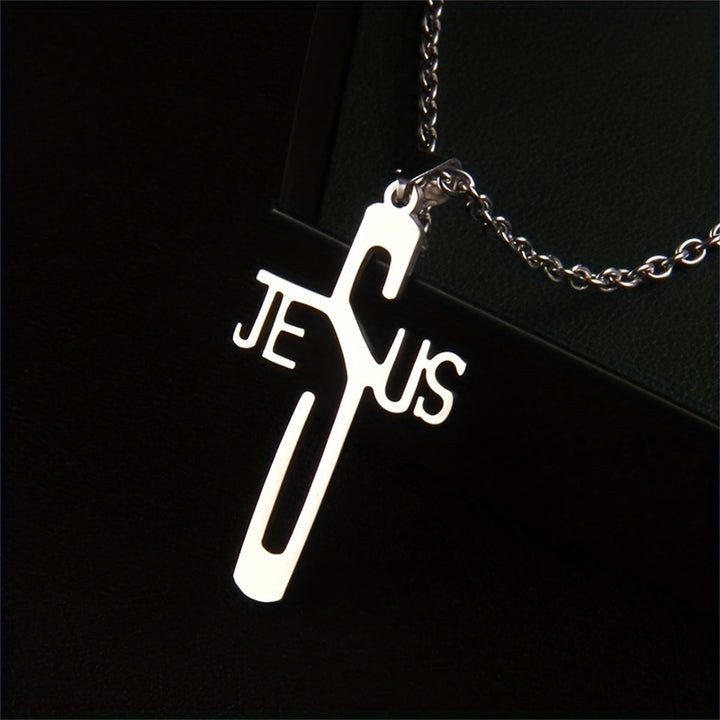 Christianartworkshop Jesus Christ Cross Chain Stainless Steel Necklace - image 1