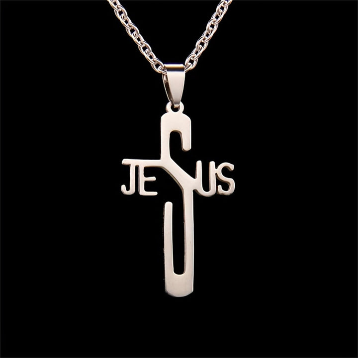 Christianartworkshop Jesus Christ Cross Chain Stainless Steel Necklace - image 3
