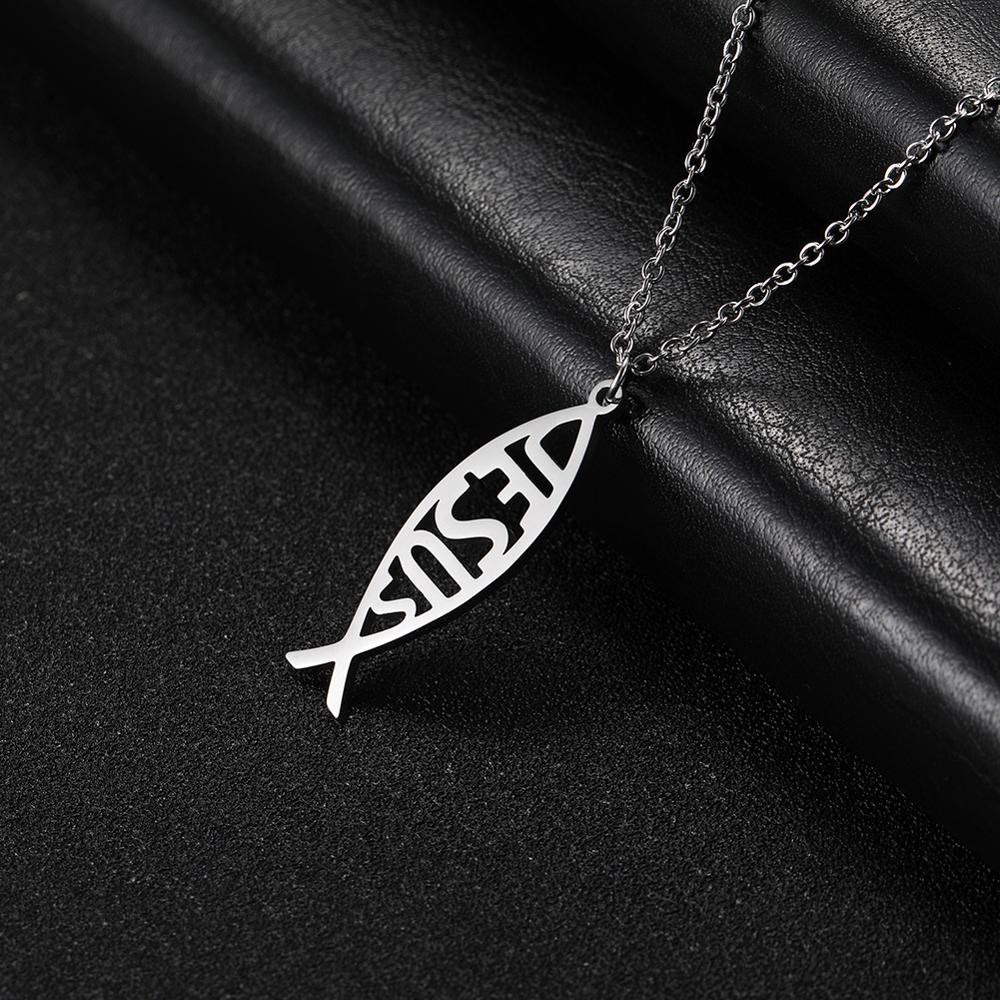 Christianartworkshop Chain Jesus Fish Shape Necklace - image 7