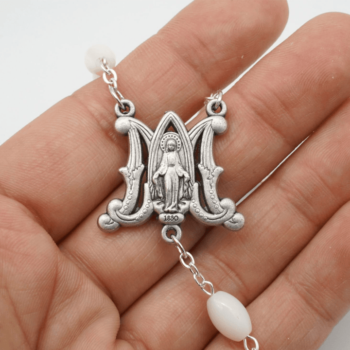 Christianartworkshop Blessed Virgin Mary: Catholic Mother-of-Pearl Rosary - image 3