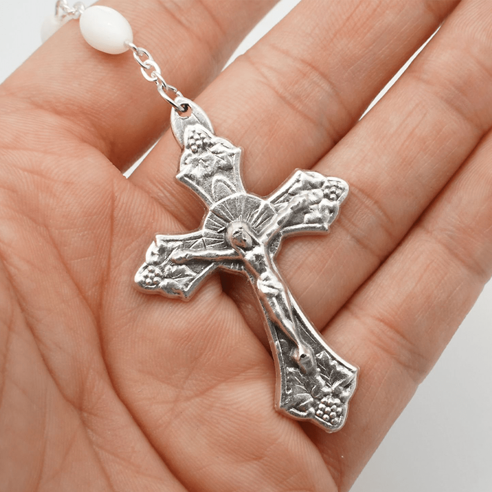 Christianartworkshop Blessed Virgin Mary: Catholic Mother-of-Pearl Rosary - image 1