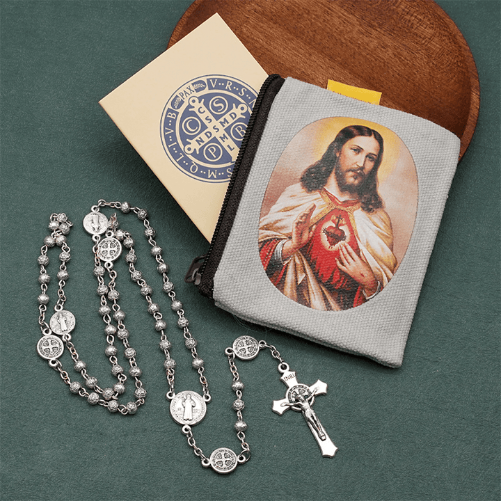 Christianartworkshop St. Benedict Alloy Refined Rosary - St. Benedict Pattern - image 0