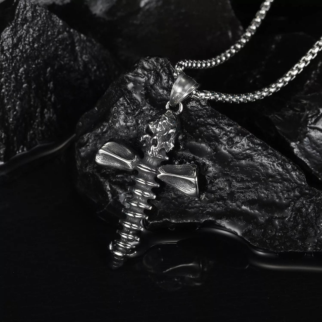 Christianartworkshop Punk Style Skull Crossbones Pendant Necklace - Skull Cross - image 1