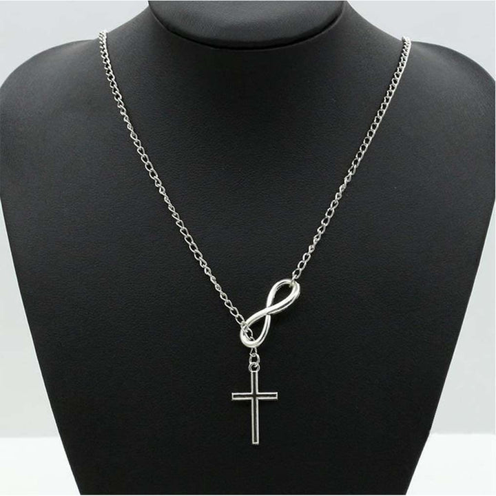 Christianartworkshop Eternal Infinity Symbol & Cross Silver Necklace - image 4