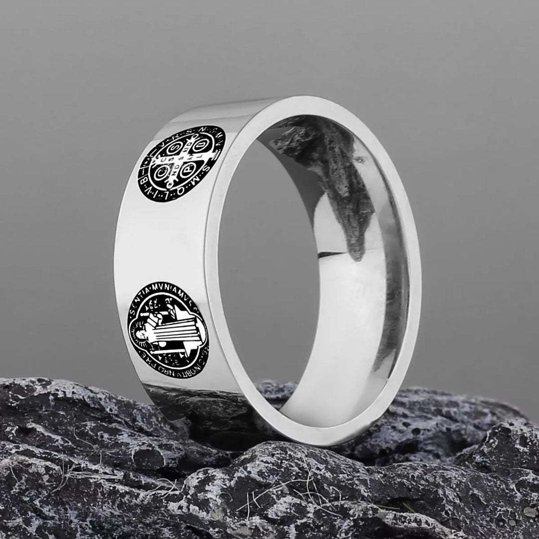 Christianartworkshop Religion St. Benedict Titanium Ring - US12 - Metallic - image 1