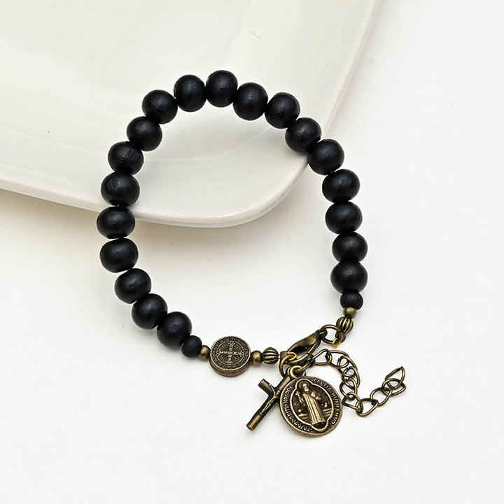 Christianartworkshop Ebony Beads St. Benedict the Blessed Protection Bracelet - image 7