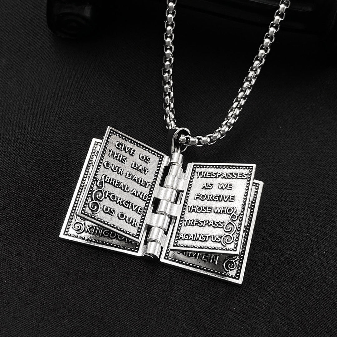 Christianartworkshop Turnable Holy Bible Pendant Christian Necklace - Metallic - image 0