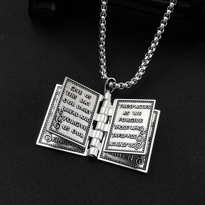 Christianartworkshop Turnable Holy Bible Pendant Christian Necklace - Metallic - image 0