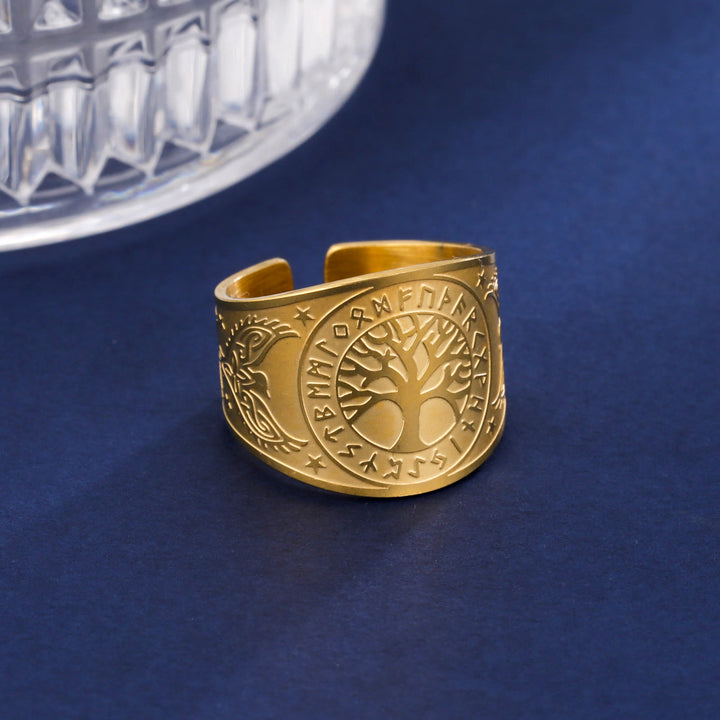 Christianartworkshop Tree of Life Bird Guardian Ring - Golden - AU Size T1/2 (US 10) - image 0