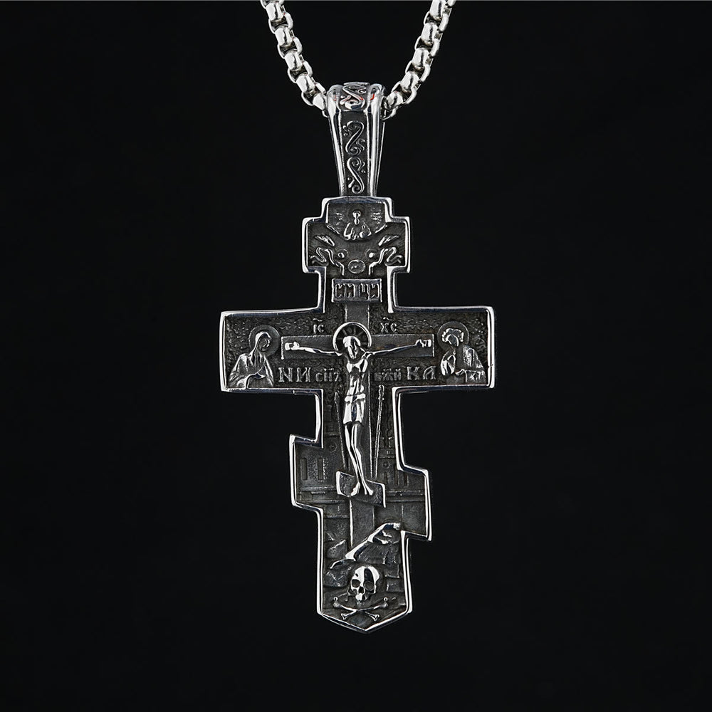 Christianartworkshop FAITH AS YOUR ARMOR: Orthodox Jesus Crucifix Necklace - image 1