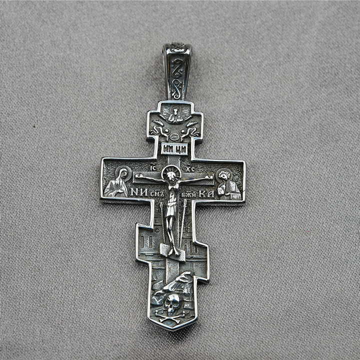 Christianartworkshop Titanium Orthodox Jesus Crucifix Necklace Protection Jewelry