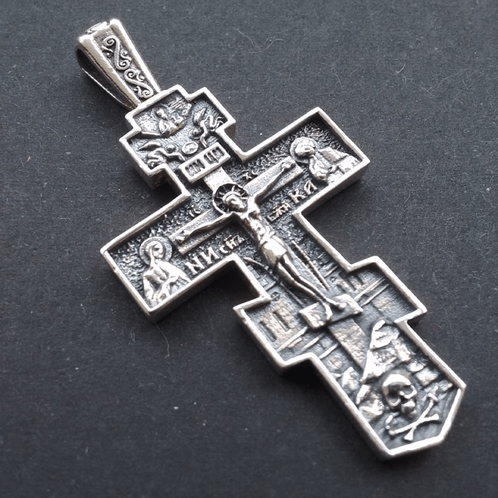Christianartworkshop Titanium Orthodox Jesus Crucifix Necklace Protection Jewelry - image 1