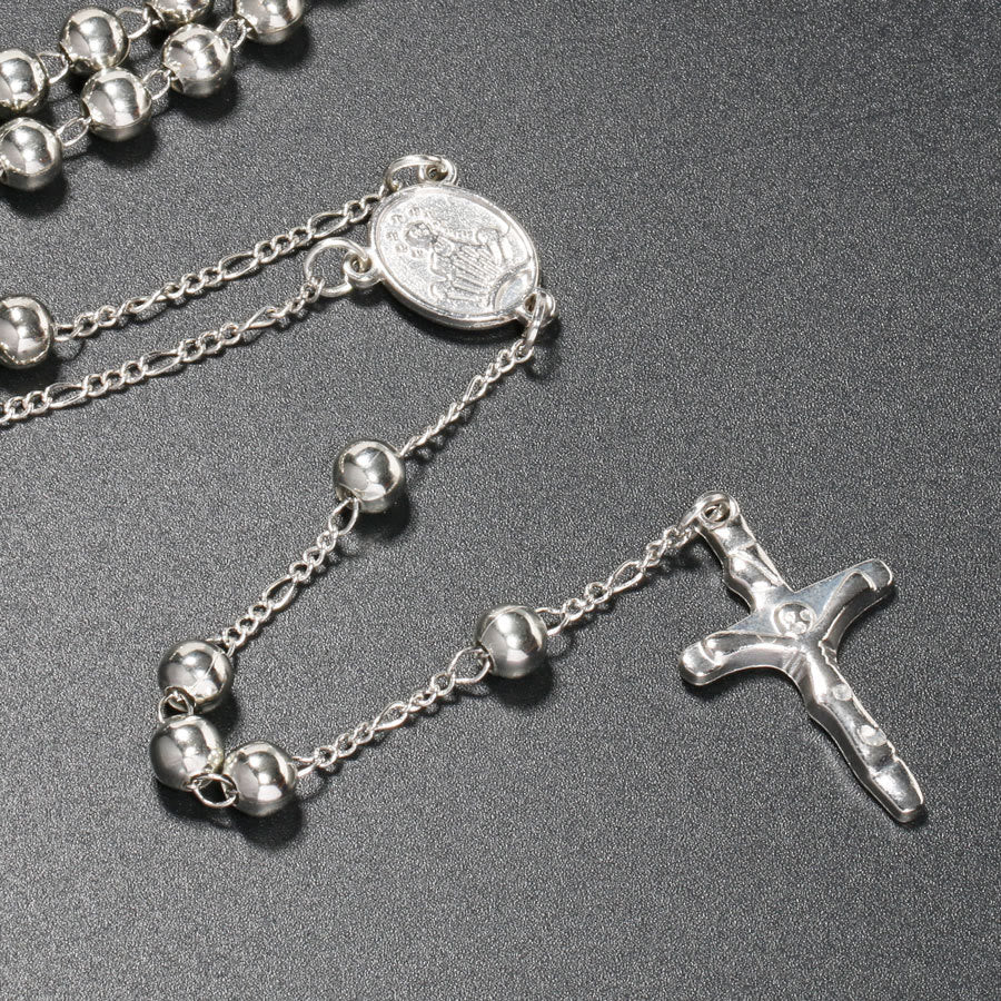 Christian Virgin Mary Long Chain Jesus Cross Religion Rosary - image 5