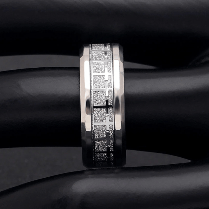 Christianartworkshop Shinny Jesus Cross Ring Religious Band Jewelry  - image 5