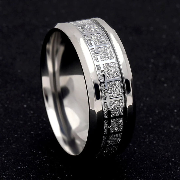 Christianartworkshop Shinny Jesus Cross Ring Religious Band Jewelry  - Silver - AU Size Z（US 13） - image 4