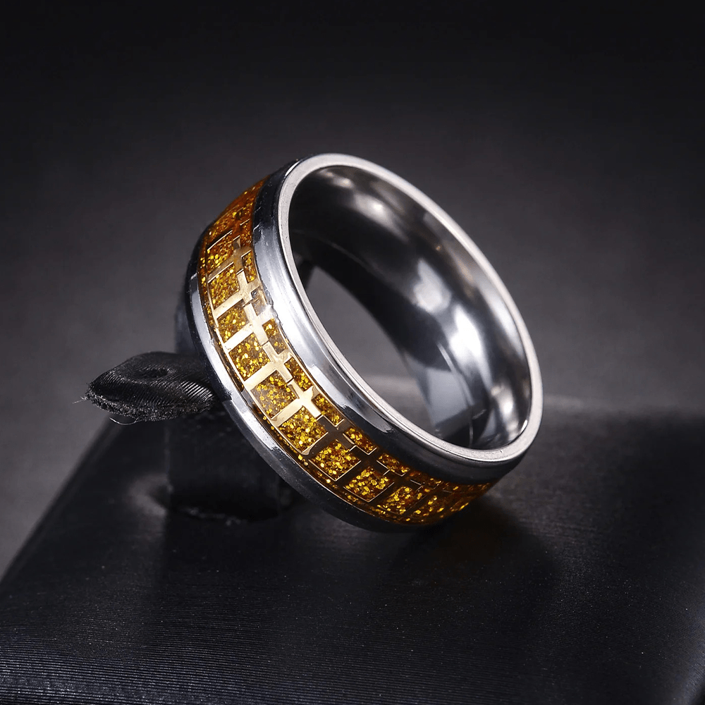 Christianartworkshop Shinny Jesus Cross Ring Religious Band Jewelry  - Golden - AU Size Z（US 13） - image 2