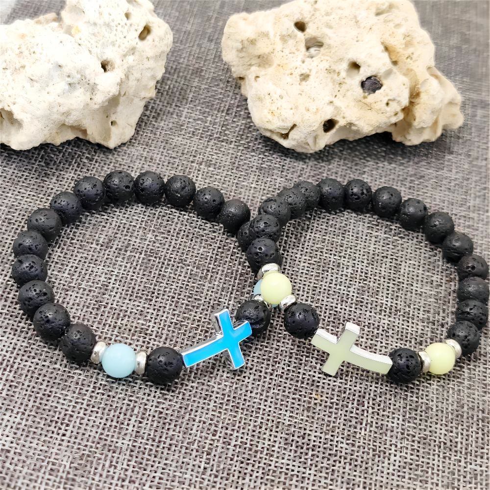 Christianartworkshop Glow in the Dark  Cross Bracelet - image 1