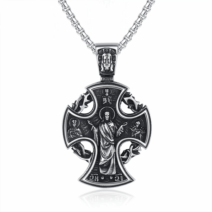 Christianartworkshop St. Benedict the Protector & St. Micheal the Archangel Necklace