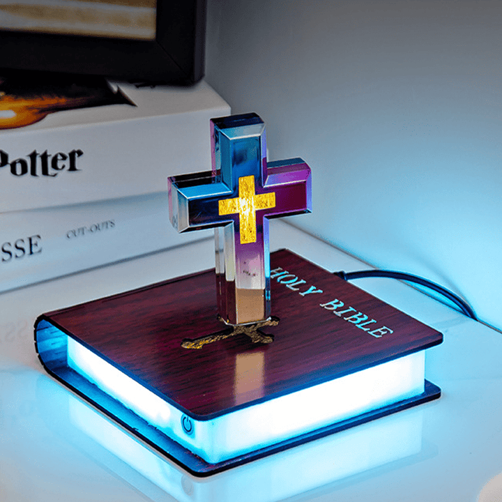 Christianartworkshop Book-base Magnetic Levitation Cross Ornament - image 5