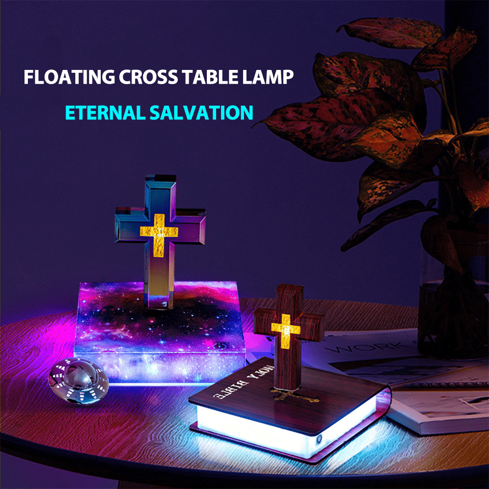 Christianartworkshop Book-base Magnetic Levitation Cross Ornament - image 1