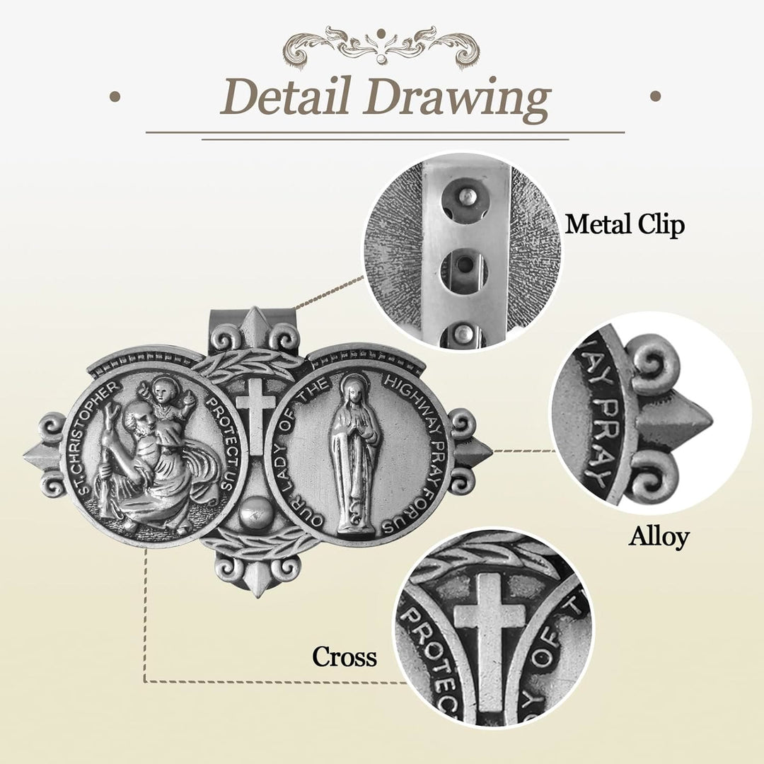 Christianartworkshop Saint Christopher Visor Clip Auto Accessories - image 2