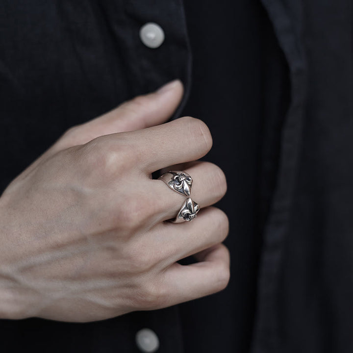 Christianartworkshop Medieval Retro Cross Iris Adjustable Ring