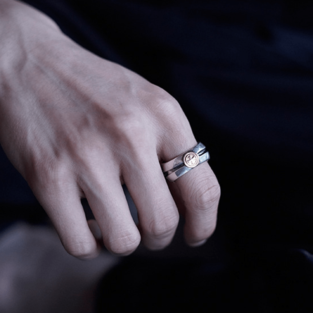 Christianartworkshop Medieval Retro Cross Iris Adjustable Ring