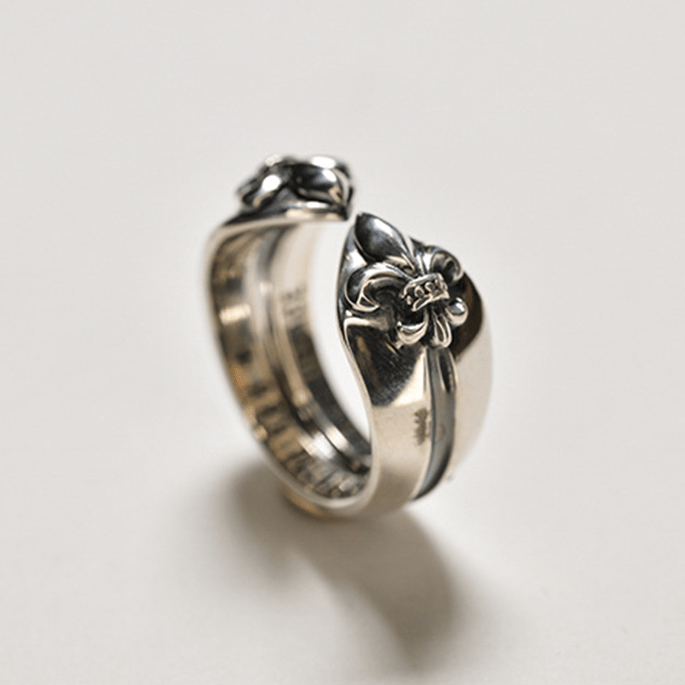 Christianartworkshop Medieval Retro Cross Iris Adjustable Ring
