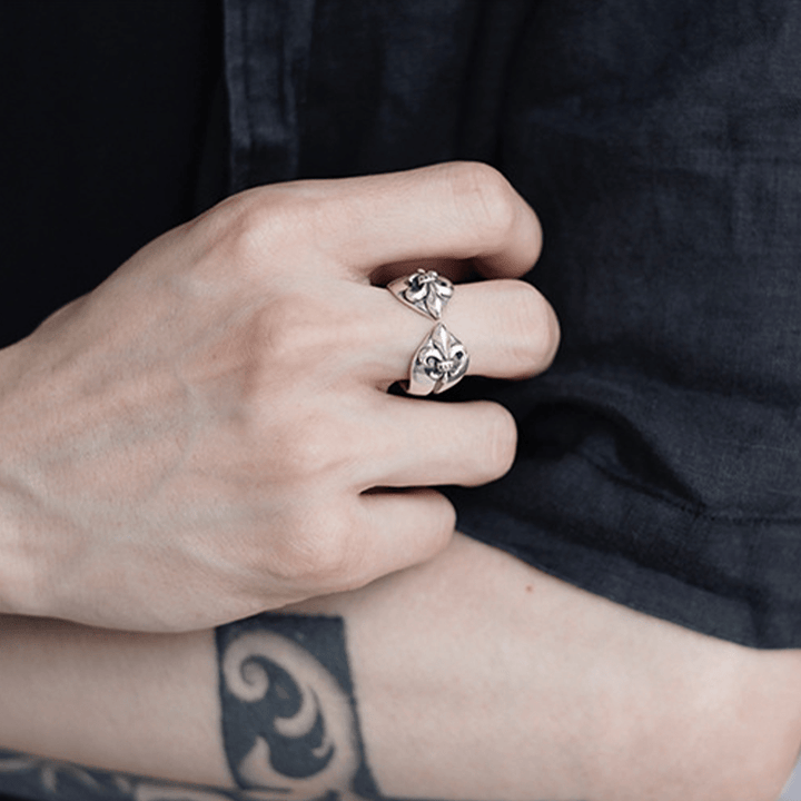 Christianartworkshop Medieval Retro Cross Iris Adjustable Ring