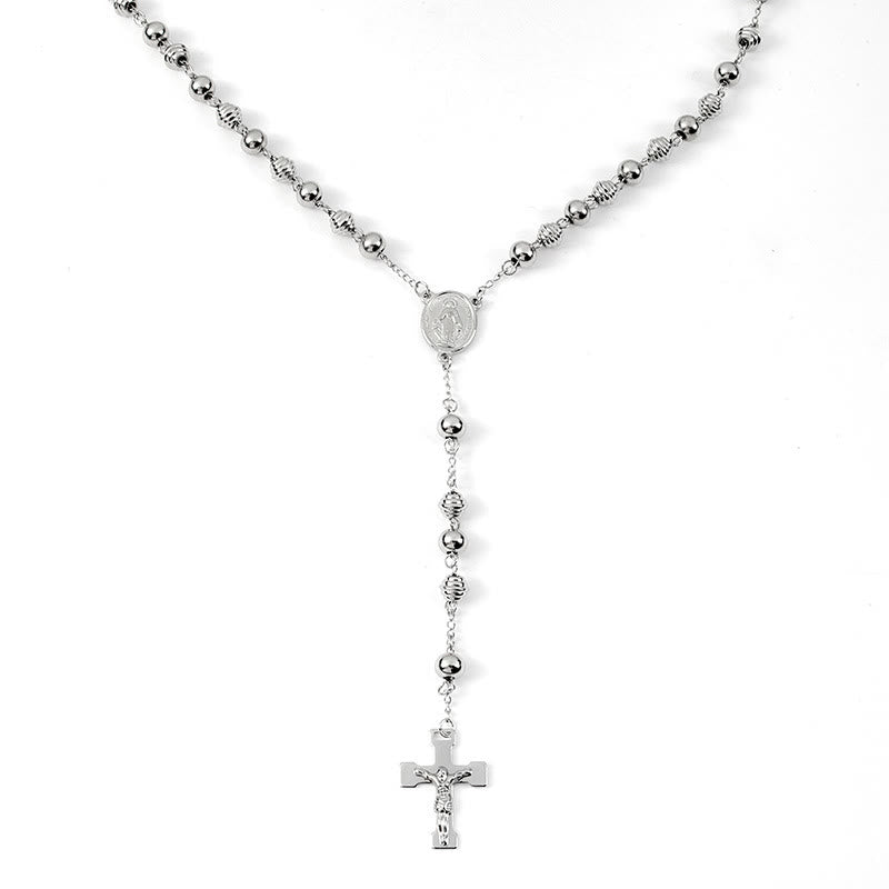 Jesus Cross Stainless Steel Beads Rosary - image 3