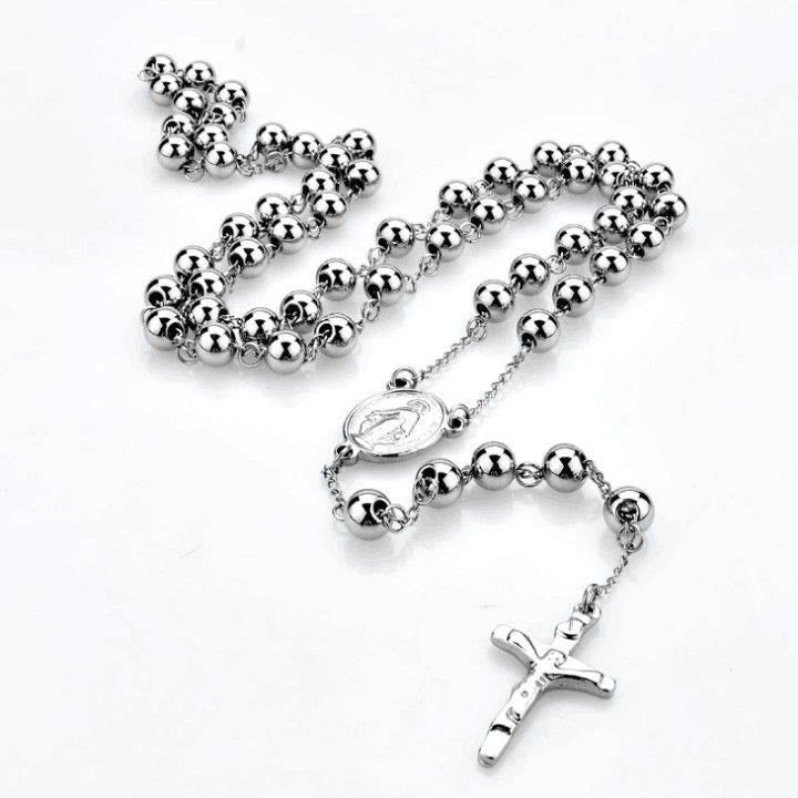 Jesus Cross Stainless Steel Beads Rosary - image 4