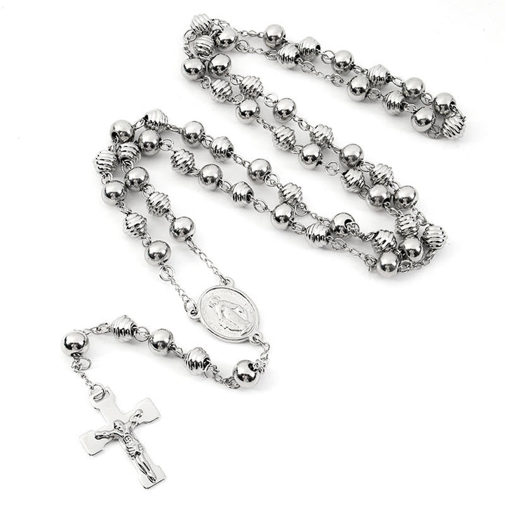 Jesus Cross Stainless Steel Beads Rosary - image 1