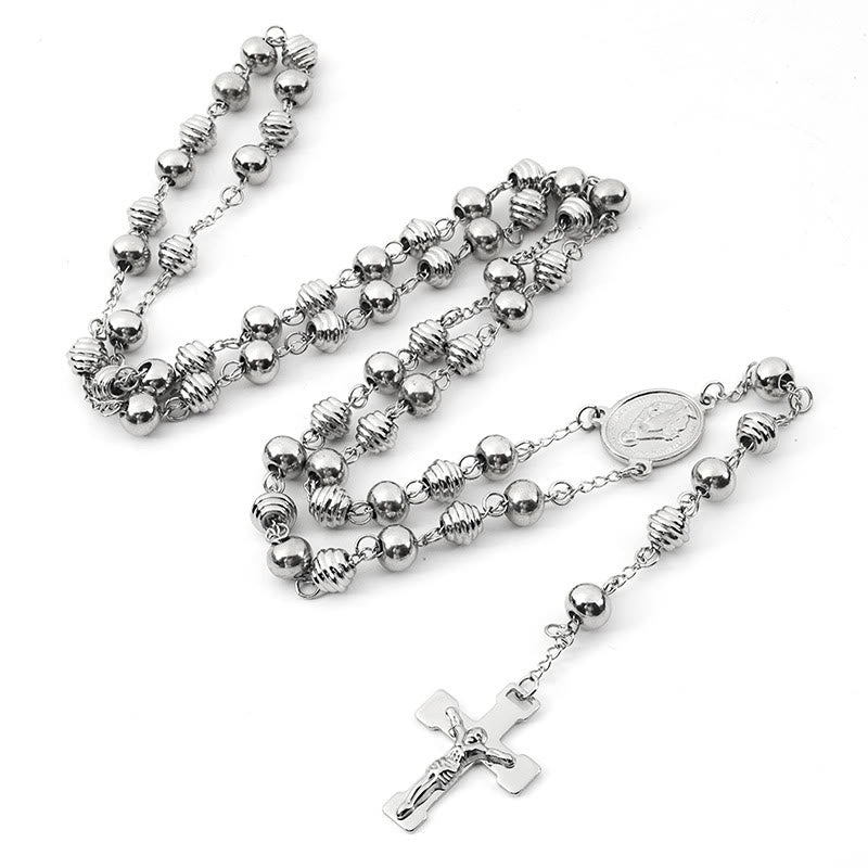 Jesus Cross Stainless Steel Beads Rosary - image 2