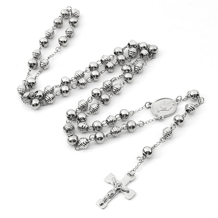 Jesus Cross Stainless Steel Beads Rosary - image 2