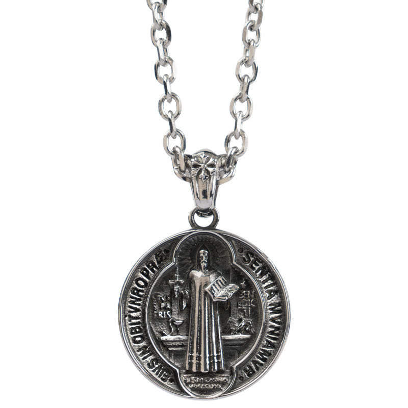 Christianartworkshop St. Benedict Home Blessing Alloy Necklace - image 5