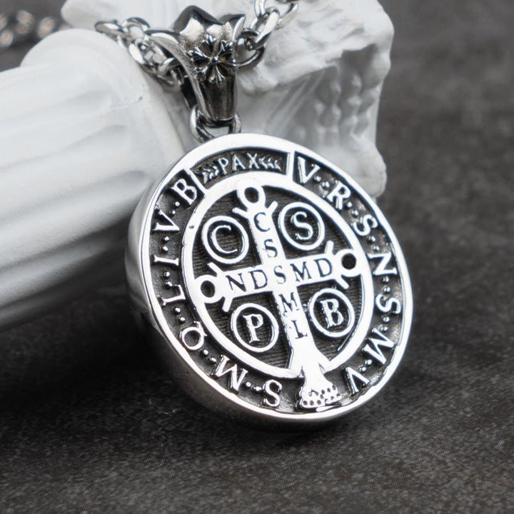 Christianartworkshop St. Benedict Home Blessing Alloy Necklace - image 6
