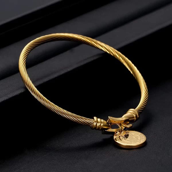 Christianartworkshop St. Benedict Twisted Cable Bangle Bracelet - image 2